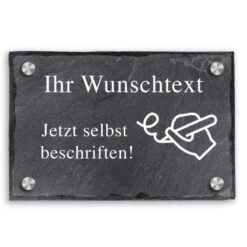 Türschild Aus Natur Schiefer 300x200 Mm Inkl. Beschriftung Frei Gestaltbar
