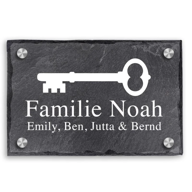 Türschild Aus Natur Schiefer 300x200 Mm Inkl. Beschriftung Schlüssel 3 Türschild Aus Natur Schiefer 300x200 Mm Inkl. Beschriftung Schlüssel