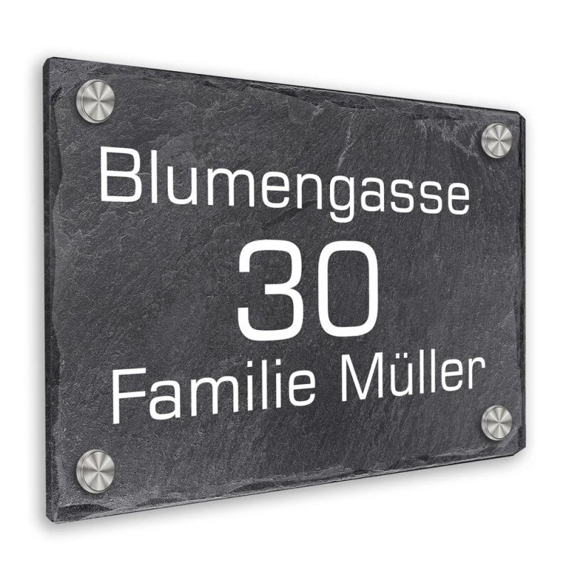 Türschild Aus Natur Schiefer 300x200 Mm Inkl. Beschriftung Street 4 Türschild Aus Natur Schiefer 300x200 Mm Inkl. Beschriftung Street – Bild 2