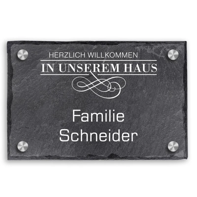 Türschild Aus Natur Schiefer 300x200 Mm Inkl. Beschriftung Zuhause 3 Türschild Aus Natur Schiefer 300x200 Mm Inkl. Beschriftung Zuhause