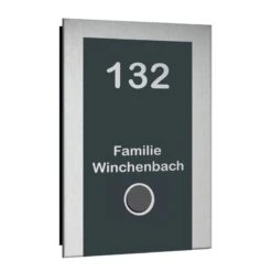 Ultraflache Aufputz Funkklingel Anthrazit RAL 7016 110x160mm RW 400m 52 Melodien Winchi
