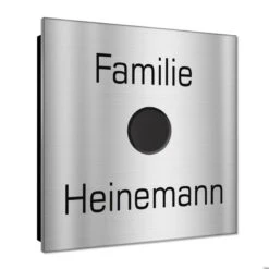 Ultraflache Aufputz Funkklingel Edelstahl 100x100mm RW 400m 52 Melodien Beate