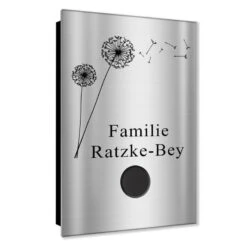 Ultraflache Aufputz Funkklingel Edelstahl 110x160mm RW 400m 52 Melodien Pusteblume