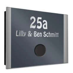 Ultraflache Aufputz Funkklingel Edelstahl 130x100mm RAL 7016 ANTHRAZIT Anja