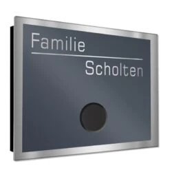 Ultraflache Aufputz Funkklingel Edelstahl 130x100mm RAL 7016 ANTHRAZIT Mandy