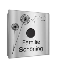 Ultraflache Aufputz Funkklingel Edelstahl 80x80mm RW 400m 52 Melodien Jefry