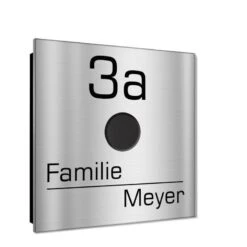 Ultraflache Aufputz Funkklingel Edelstahl 80x80mm RW 400m 52 Melodien Vivien