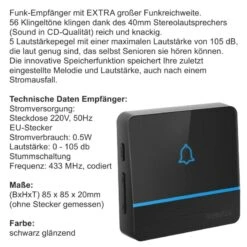 Ultraflache Aufputz Funkklingel Edelstahl 90x140mm RW 400m 52 Melodien Bärbel 11 Ultraflache Aufputz Funkklingel Edelstahl 90x140mm RW 400m 52 Melodien Bärbel -Hochwertiger Türklingelladen ultraflache aufputz funkklingel edelstahl 90x140mm rw 400m 52 melodien baerbel5