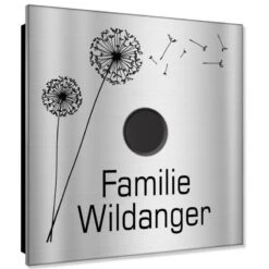 Ultraflache Aufputz Funkklingel Edelstahl RAL7016 Anthrazit Grau 120x120mm RW 400m 52 Melodien Bessy