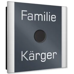 Ultraflache Aufputz Funkklingel Edelstahl RAL7016 Anthrazit Grau 120x120mm RW 400m 52 Melodien Caesar