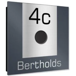 Ultraflache Aufputz Funkklingel Edelstahl RAL7016 Anthrazit Grau 120x120mm RW 400m 52 Melodien Lissy