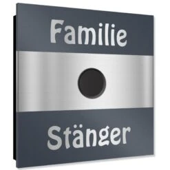 Ultraflache Aufputz Funkklingel Edelstahl RAL7016 Anthrazit Grau 120x120mm RW 400m 52 Melodien Tobi