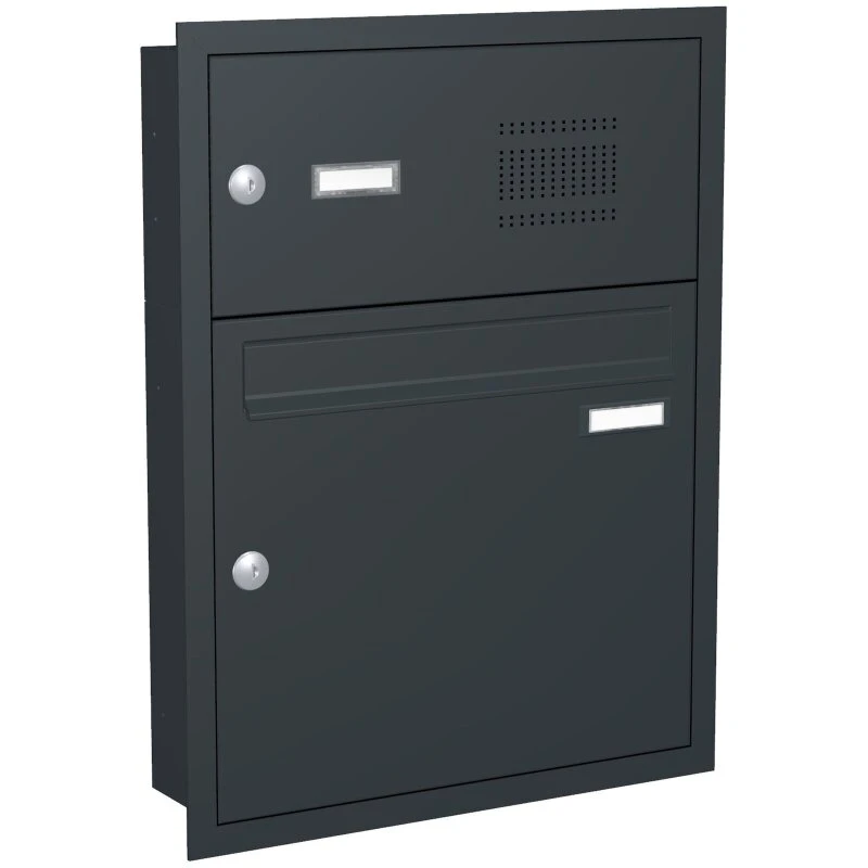 Unterputz-Briefkasten Inklusive Klingel Anthrazit Grau RAL 7016 3 Unterputz-Briefkasten Inklusive Klingel Anthrazit Grau RAL 7016
