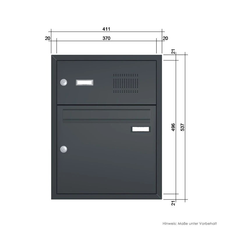 Unterputz-Briefkasten Inklusive Klingel Anthrazit Grau RAL 7016 5 Unterputz-Briefkasten Inklusive Klingel Anthrazit Grau RAL 7016 – Bild 3