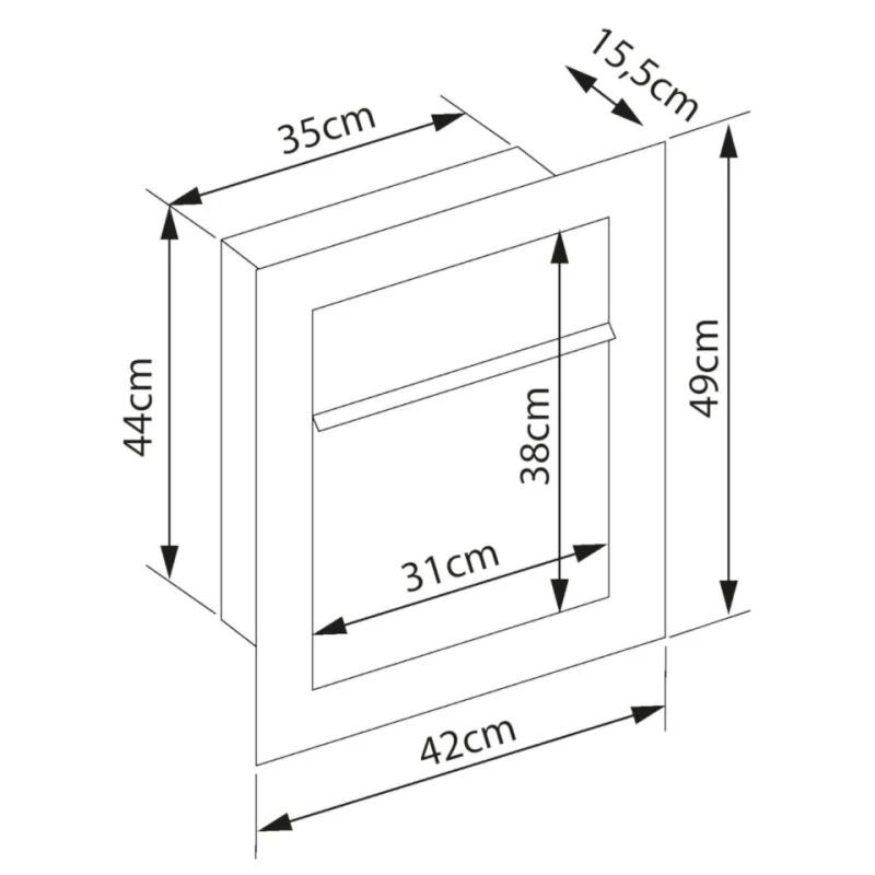 Unterputz Einbaubriefkasten Anthrazit Grau RAL 7016 7 Unterputz Einbaubriefkasten Anthrazit Grau RAL 7016 – Bild 5