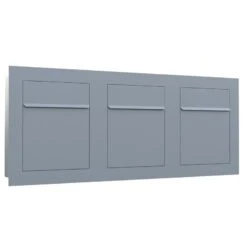 Unterputz Einbaubriefkasten Grau Metallic RAL 9007 3 Parteien