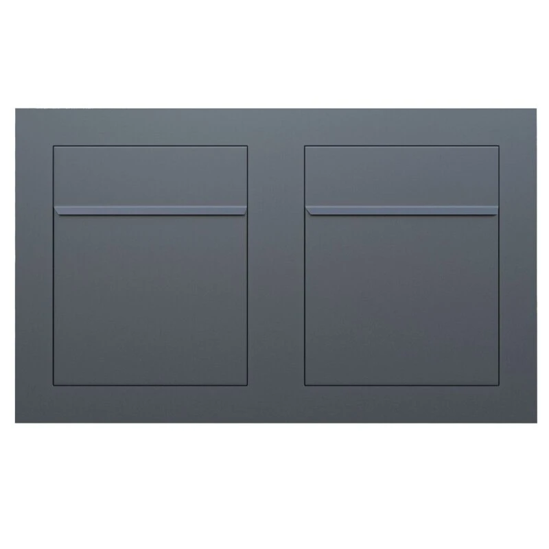 Unterputz Einbaubriefkasten RAL 7016 Anthrazit Grau 2 Parteien 4 Unterputz Einbaubriefkasten RAL 7016 Anthrazit Grau 2 Parteien – Bild 2