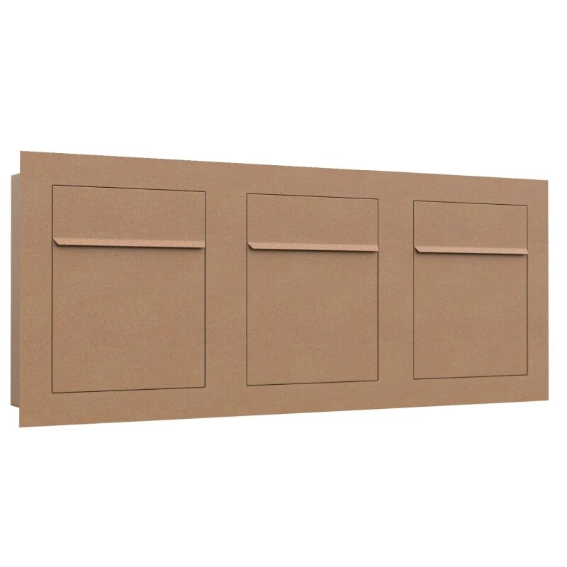 Unterputz Einbaubriefkasten RAL 8001 Rostoptik 3 Parteien 3 Unterputz Einbaubriefkasten RAL 8001 Rostoptik 3 Parteien