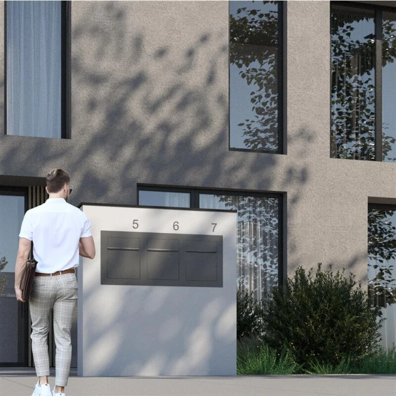 Unterputz Einbaubriefkasten RAL 9016 Verkehrsweiß 3 Parteien 5 Unterputz Einbaubriefkasten RAL 9016 Verkehrsweiß 3 Parteien – Bild 3