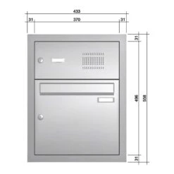Unterputz Einbaubriefkastenanlage Mit Klingeltastern Und Sprechsieb Edelstahl 1-15 Fach Wählbar -Hochwertiger Türklingelladen unterputz einbaubriefkastenanlage mit klingeltastern und sprechsieb edelstahl 1 15 fach waehlbar3