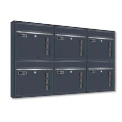 Wandbriefkästen Mit Sichtfenster Beliebig Erweiterbar Bis 50 Kästen In RAL 7016 Feinstruktur Mit Edelstahlblende -Hochwertiger Türklingelladen wandbriefkaesten mit sichtfenster beliebig erweiterbar bis 50 kaesten in ral 7016 feinstruktur mit edelstahlblende4