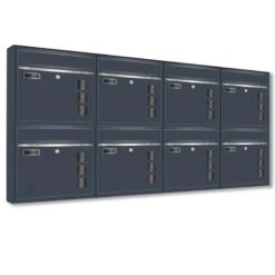 Wandbriefkästen Mit Sichtfenster Beliebig Erweiterbar Bis 50 Kästen In RAL 7016 Feinstruktur Mit Edelstahlblende -Hochwertiger Türklingelladen wandbriefkaesten mit sichtfenster beliebig erweiterbar bis 50 kaesten in ral 7016 feinstruktur mit edelstahlblende5