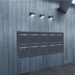 Wandbriefkästen Mit Sichtfenster Beliebig Erweiterbar Bis 50 Kästen In RAL 7016 Feinstruktur Mit Edelstahlblende -Hochwertiger Türklingelladen wandbriefkaesten mit sichtfenster beliebig erweiterbar bis 50 kaesten in ral 7016 feinstruktur mit edelstahlblende7