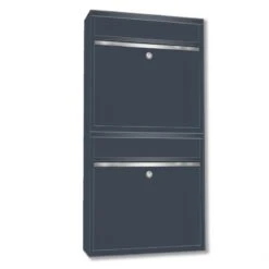 Wandbriefkästen Ohne Sichtfenster Beliebig Erweiterbar Bis 50 Kästen In RAL 7016 Feinstruktur Mit Edelstahlblende