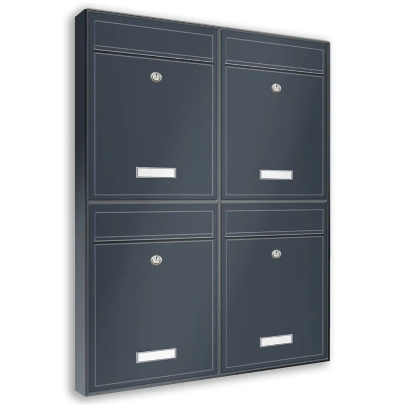 Wandbriefkästen Ohne Sichtfenster Beliebig Erweiterbar Bis 50 Kästen In RAL 7016 Feinstruktur 4 Wandbriefkästen Ohne Sichtfenster Beliebig Erweiterbar Bis 50 Kästen In RAL 7016 Feinstruktur – Bild 2