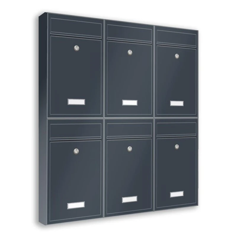 Wandbriefkästen Ohne Sichtfenster Beliebig Erweiterbar Bis 50 Kästen In RAL 7016 Feinstruktur 5 Wandbriefkästen Ohne Sichtfenster Beliebig Erweiterbar Bis 50 Kästen In RAL 7016 Feinstruktur – Bild 3