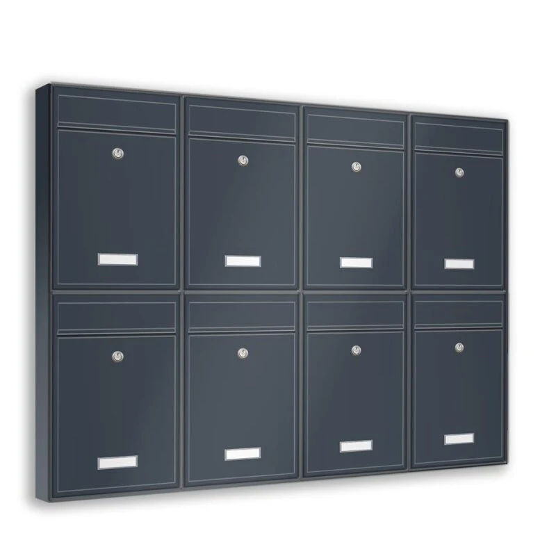 Wandbriefkästen Ohne Sichtfenster Beliebig Erweiterbar Bis 50 Kästen In RAL 7016 Feinstruktur 6 Wandbriefkästen Ohne Sichtfenster Beliebig Erweiterbar Bis 50 Kästen In RAL 7016 Feinstruktur – Bild 4