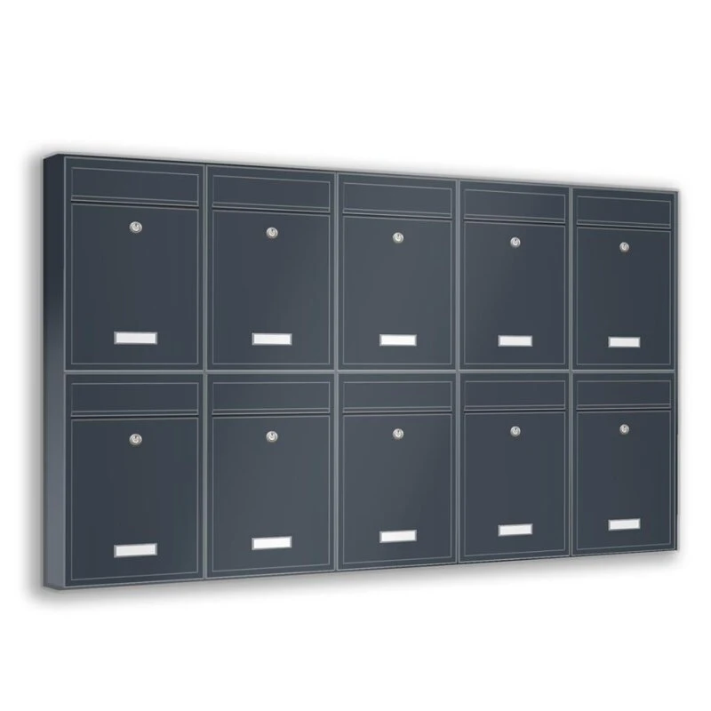 Wandbriefkästen Ohne Sichtfenster Beliebig Erweiterbar Bis 50 Kästen In RAL 7016 Feinstruktur 7 Wandbriefkästen Ohne Sichtfenster Beliebig Erweiterbar Bis 50 Kästen In RAL 7016 Feinstruktur – Bild 5