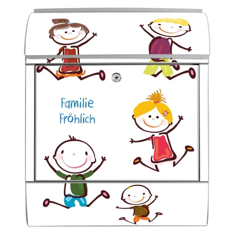 Wandbriefkasten Briefkasten Edelstahl Happy Kids 3 Wandbriefkasten Briefkasten Edelstahl Happy Kids