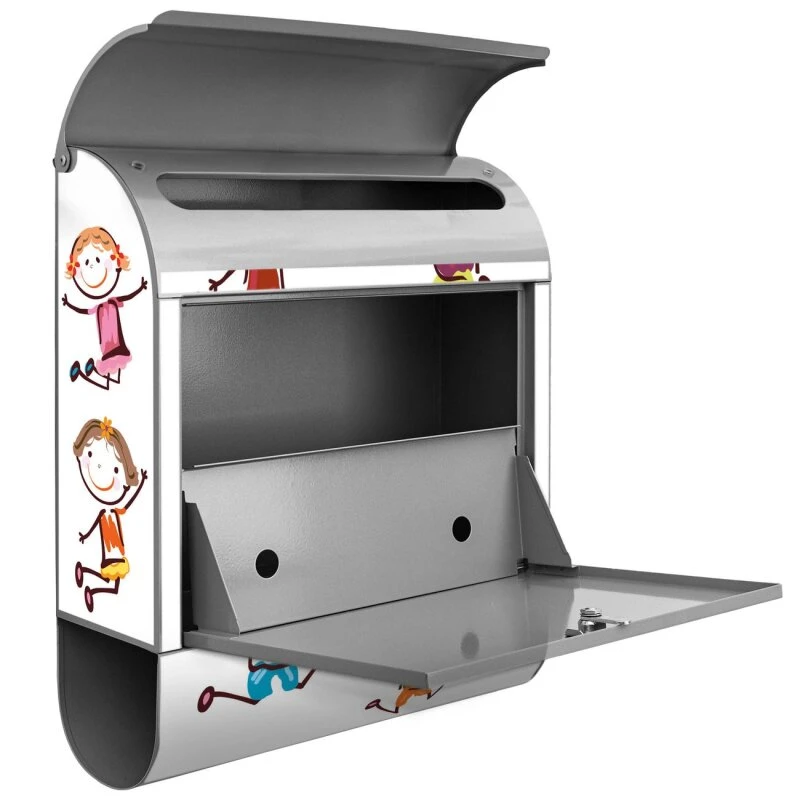 Wandbriefkasten Briefkasten Edelstahl Happy Kids 6 Wandbriefkasten Briefkasten Edelstahl Happy Kids – Bild 4