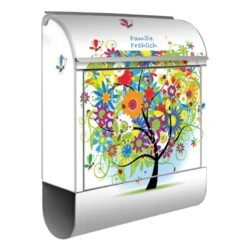 Wandbriefkasten Briefkasten Edelstahl Märchenzauberbaum