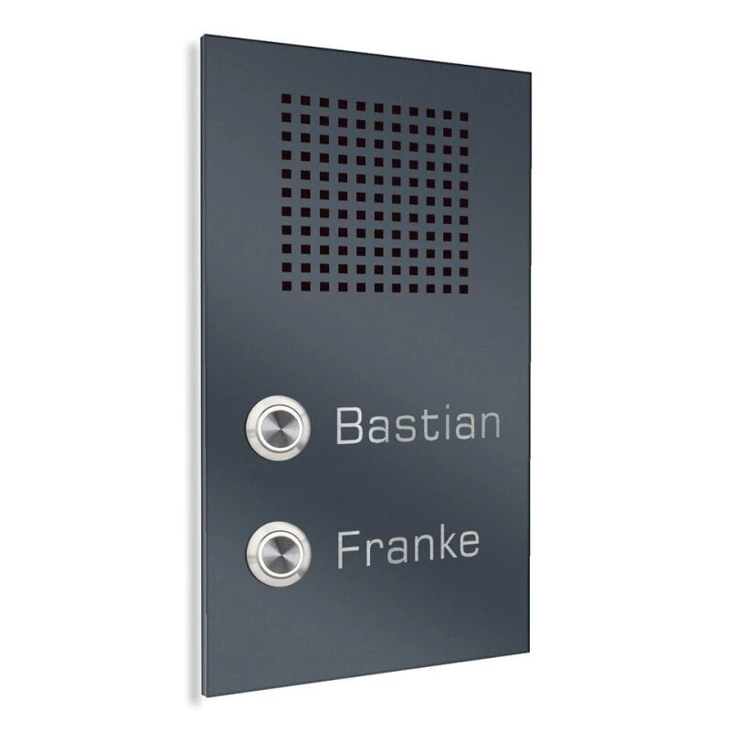 Zweifamilien Edelstahl Türklingel 150x250mm Mit Sprechsieb 4 Zweifamilien Edelstahl Türklingel 150x250mm Mit Sprechsieb – Bild 2