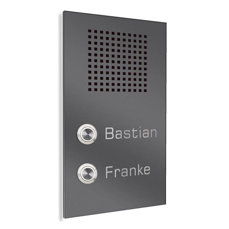 Zweifamilien Edelstahl Türklingel 150x250mm Mit Sprechsieb 7 Zweifamilien Edelstahl Türklingel 150x250mm Mit Sprechsieb – Bild 5