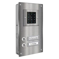 Zweifamilien Türklingel 145x260mm Mit Codeschloß Beschriftungsfeld