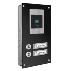Zweifamilien Türklingel 145x260mm Mit FINGERPRINT Beschriftungsfeld -Hochwertiger Türklingelladen zweifamilien tuerklingel 145x260mm mit fingerprint beschriftungsfeld3