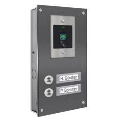 Zweifamilien Türklingel 145x260mm Mit FINGERPRINT Beschriftungsfeld -Hochwertiger Türklingelladen zweifamilien tuerklingel 145x260mm mit fingerprint beschriftungsfeld5