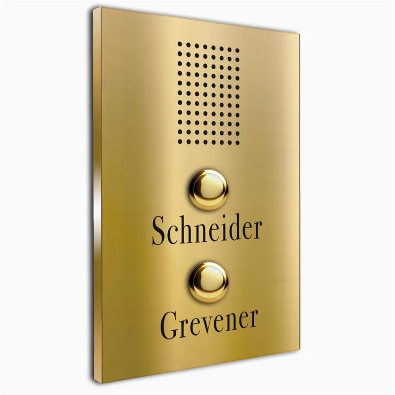 Zweifamilien Türklingel Messing 110x160mm 4mm Mit Sprechsieb 3 Zweifamilien Türklingel Messing 110x160mm 4mm Mit Sprechsieb